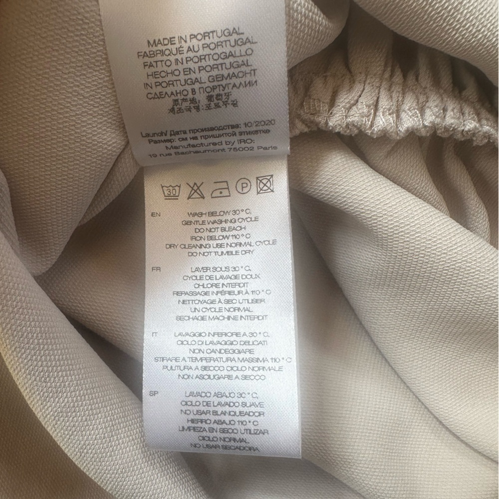 IRO Cream Asymmetrical Skirt With Side Ruching 36/ US Size 4 Excellent Condition - Picture 7 of 9